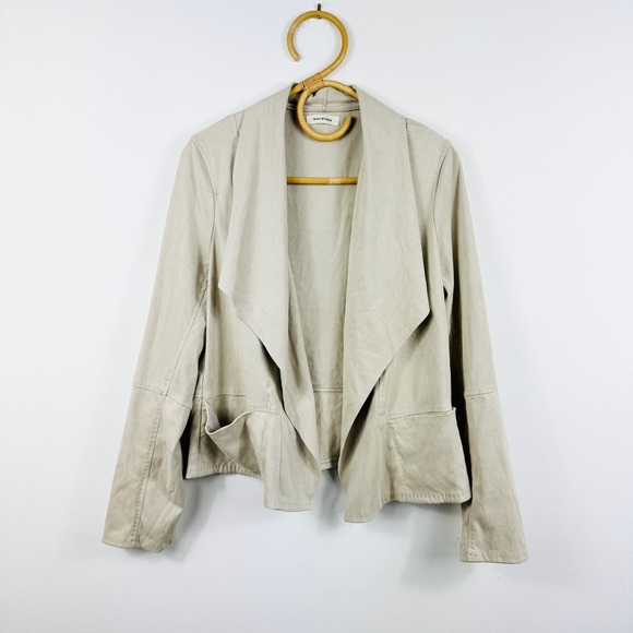 Max Studio faux suede shawl collar open thin spring jacket - Picture 1 of 8